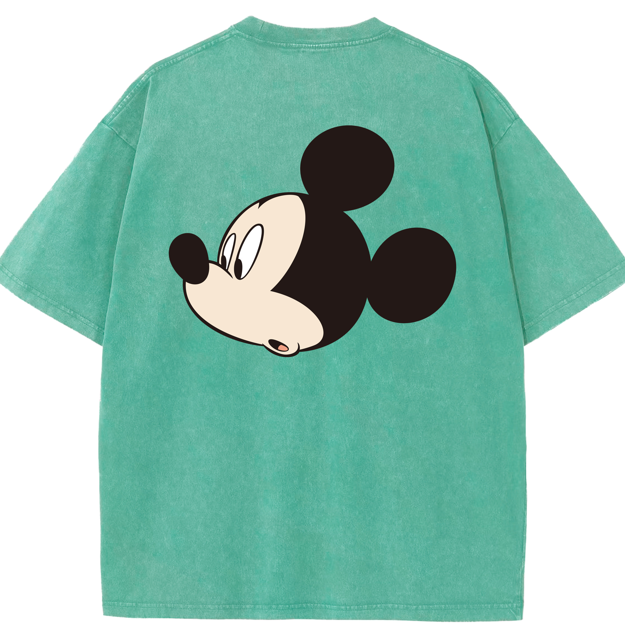 （画像用） ミッキーマウス Mickey Mouse 綿100% ヴィンテージ風 半袖Tシャツ（背面プリント）